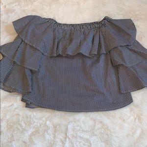 Rebellion- Off-The-Shoulder Ruffled Top